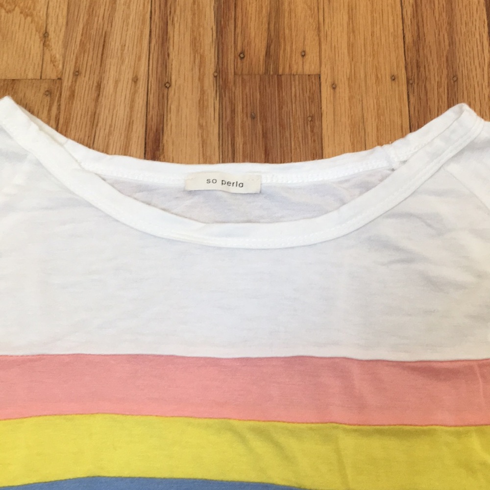 Colored Striped Ruffled Top - Picture 3 of 7